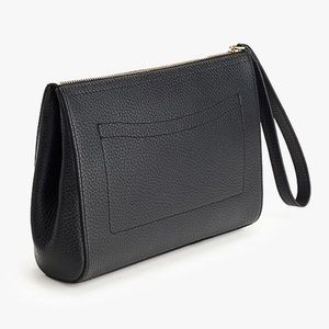 Cuyana Black Leather Work Clutch Wristlet